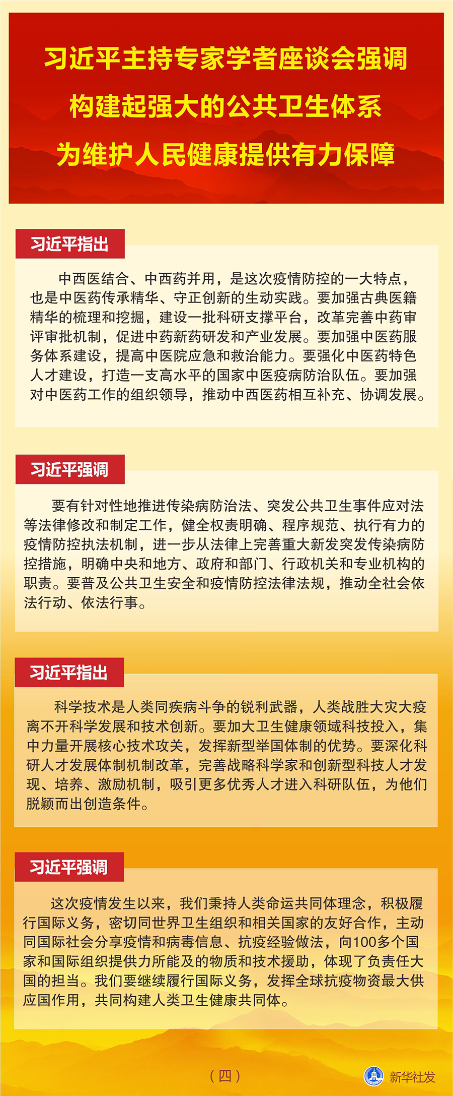 图表:习近平主持专家学者座谈会强调 构建起强大的公共卫生体系 为维护人民健康提供有力保障(四) 新华社发