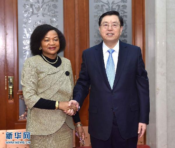 张德江与南非国民议会议长姆贝特会谈 张德江与南非国民议会议长姆贝特会谈
