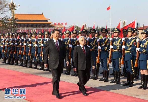 习近平同越共中央总书记阮富仲举行会谈 习近平同越共中央总书记阮富仲举行会谈