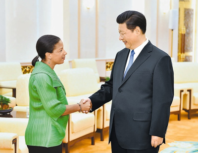 习近平会见美国总统国家安全事务助理赖斯
