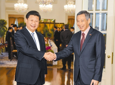 习近平同新加坡总理李显龙举行会谈 习近平同新加坡总理李显龙举行会谈